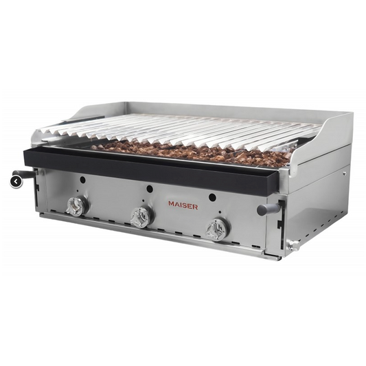 Barbacoa elevable de 90 CON PETO parrilla pavonada B-90+M 3-5 QW