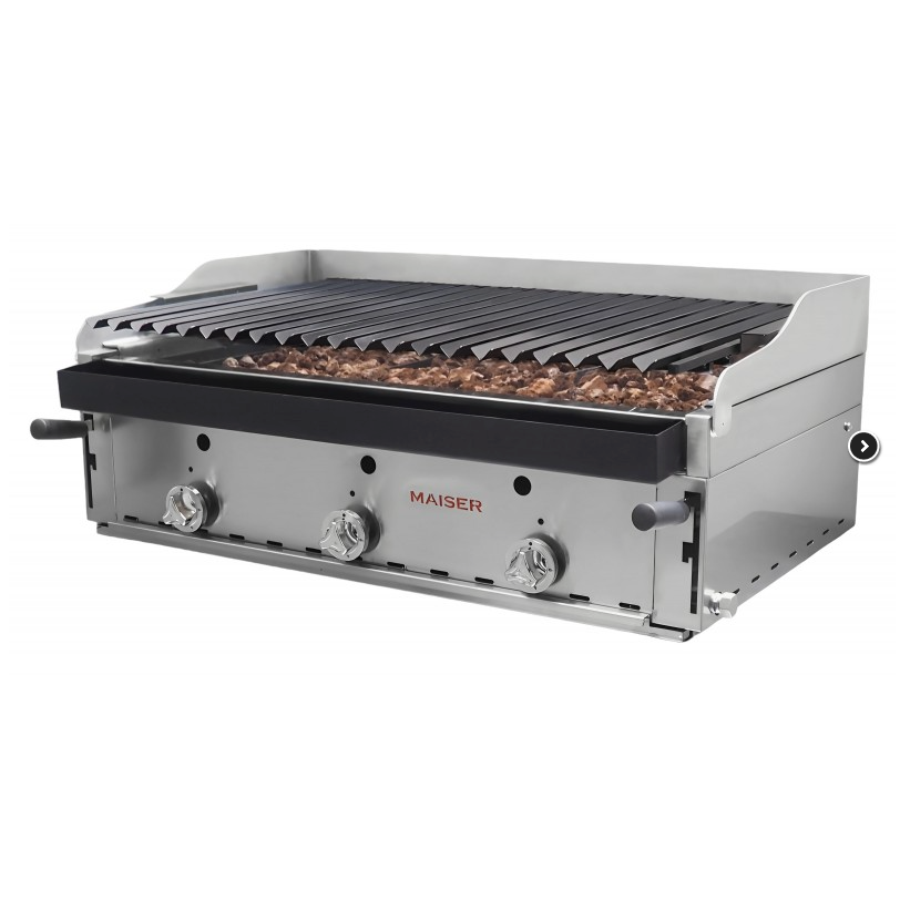 Barbacoa de 90 con parrilla elevable de acero inoxidable y parrillas vascas B-90X+MPVE 4-4 QW