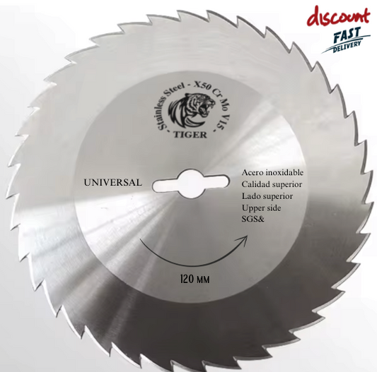 Cuchillo Dentado Circular TIGER 120 mm para Kebab - Alta Calidad