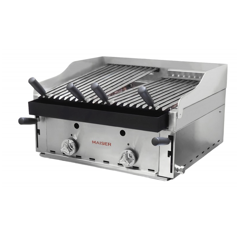 Barbacoa de 60 con parrilla elevable pavonada y parrillas vascas B-60+MPVE 4-1 QW