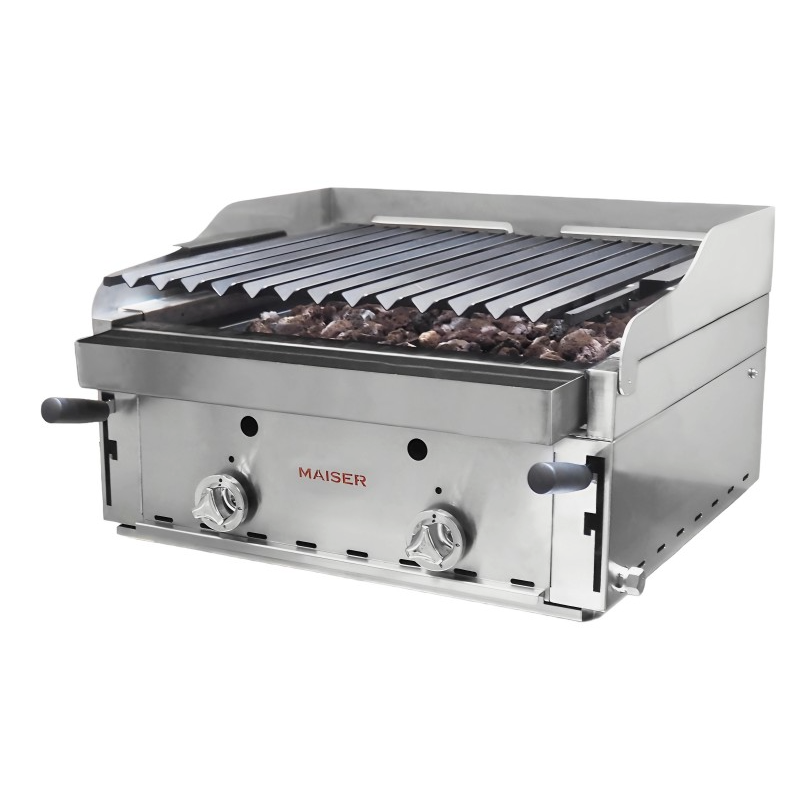 Barbacoa de 60 con parrilla elevable pavonada y parrillas vascas B-60+MPVE 4-1 QW