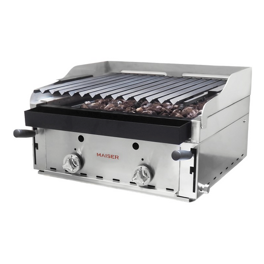 Barbacoa de 60 con parrilla elevable pavonada y parrillas vascas B-60+MPVE 4-1 QW