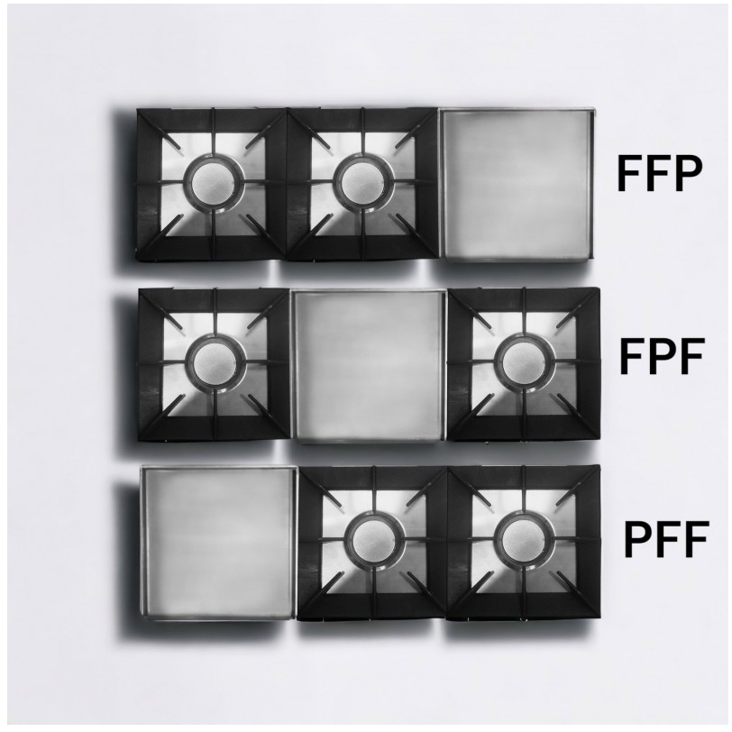 Cocina a gas 2 fuegos con plancha 60 laminada 2-2 QW