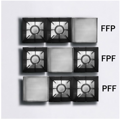 Cocina a gas 2 fuegos con plancha 60 laminada 2-2 QW