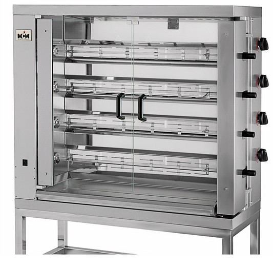 Asador de Pollos Verticales a Gas 4 Espadas 24 Pollos 1098x480x1000h mm 4EG MCM