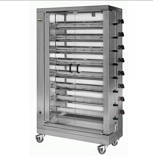 Asador de Pollos Verticales a Gas 8 Espadas 48 Pollos 8EG MCM