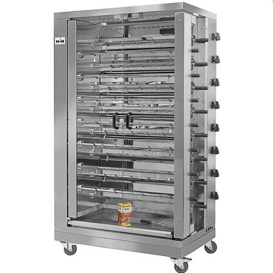 Asador de Pollos Verticales a Gas Doble Espada 90 Pollos 15 Espada 8EGD MCM