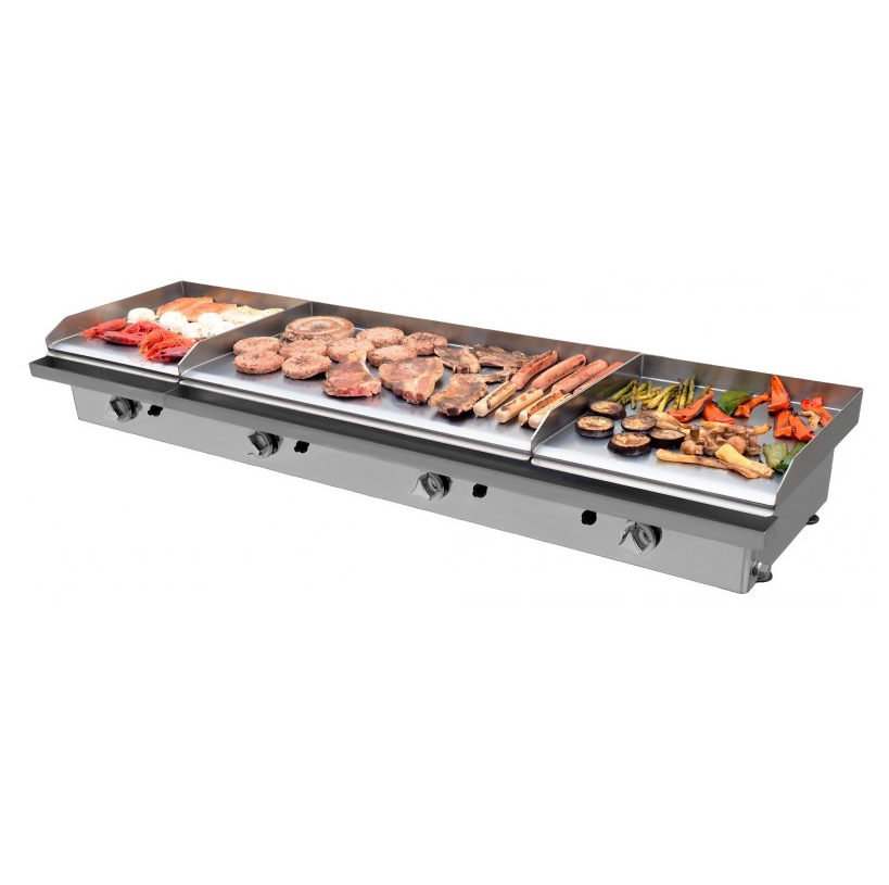 Plancha gas triple placa cromo duro 1 de 80 y 2 de 40- PKR844KR