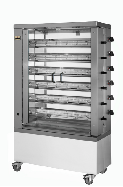 Asador de Pollos Verticales a Gas 6 Espadas 36 Pollos 6EG MCM
