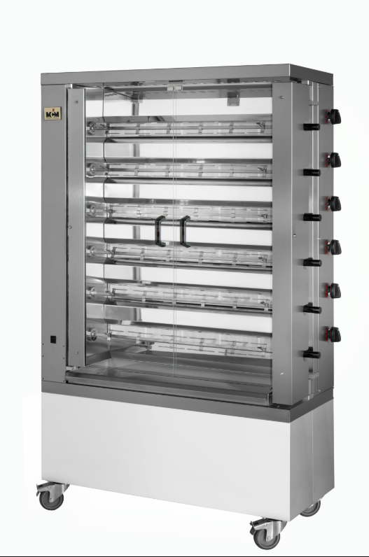 Asador de Pollos Verticales a Gas 6 Espadas 36 Pollos 6EG MCM