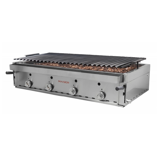 Barbacoa de 120 con parrilla elevable de acero pavonado B-120 2-7 QW