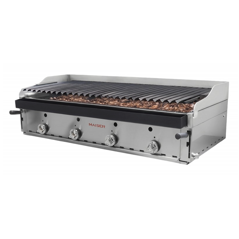 Barbacoa de 120 con parrilla elevable pavonada y parrillas vascas B-120+MPVE. 4-5 QW