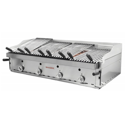 Barbacoa de 120 con parrilla elevable pavonada y parrillas vascas B-120+MPVE. 4-5 QW